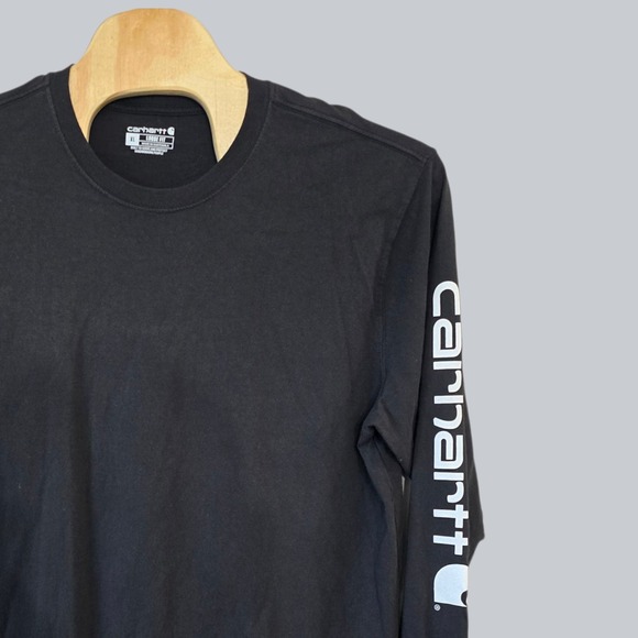 Carhartt Men's XL Black Long Sleeve Logo Graphic Work T-Shirt - Picture 1 of 8